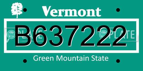 B637222 Vermont License Plate
