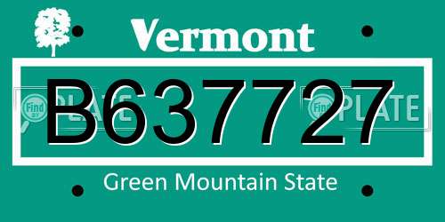 B637727 Vermont License Plate