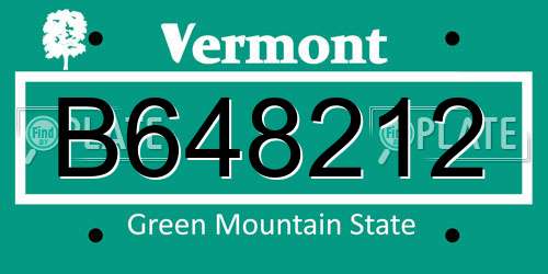 B648212 Vermont License Plate