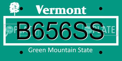 B656SS Vermont License Plate