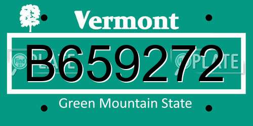 B659272 Vermont License Plate