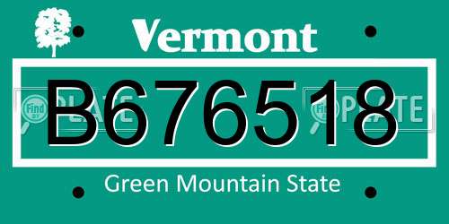 B676518 Vermont License Plate