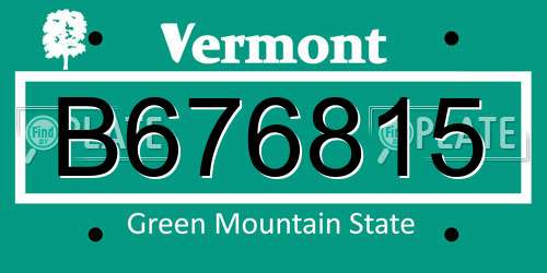 B676815 Vermont License Plate