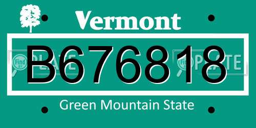B676818 Vermont License Plate
