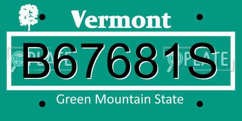 B67681S Vermont License Plate