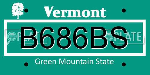 B686BS Vermont License Plate