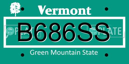 B686SS Vermont License Plate