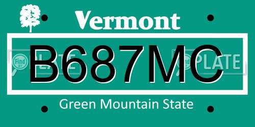 B687MC Vermont License Plate
