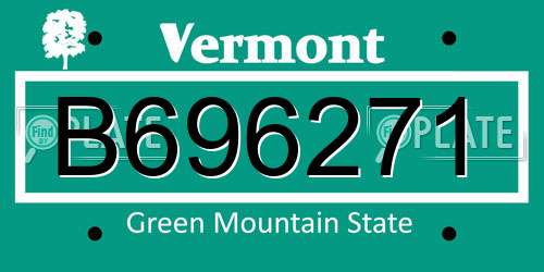 B696271 Vermont License Plate