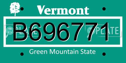 B696771 Vermont License Plate