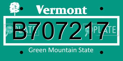 B707217 Vermont License Plate