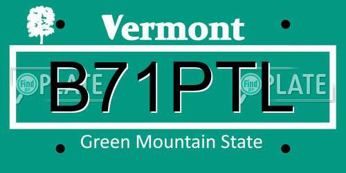 B71PTL Vermont License Plate