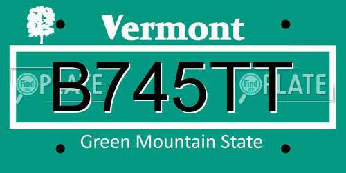 B745TT Vermont License Plate