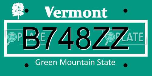 B748ZZ Vermont License Plate