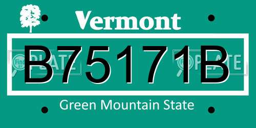 B75171B Vermont License Plate