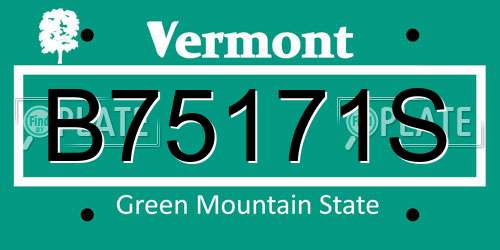 B75171S Vermont License Plate