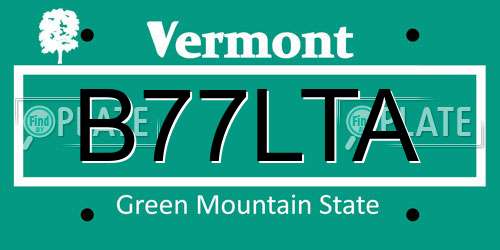 B77LTA Vermont License Plate