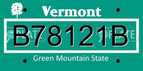 B78121B Vermont License Plate