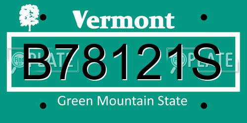 B78121S Vermont License Plate