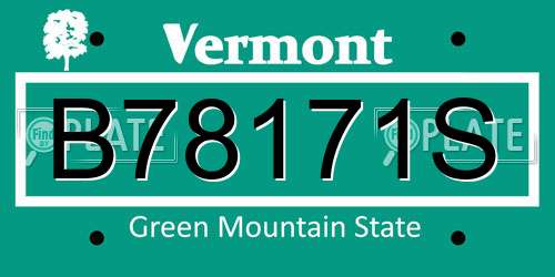 B78171S Vermont License Plate
