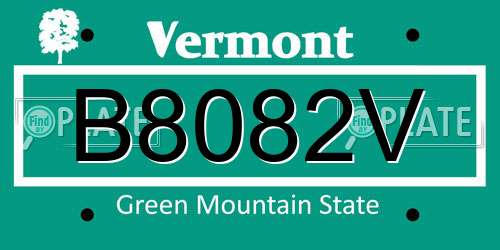 B8082V Vermont License Plate