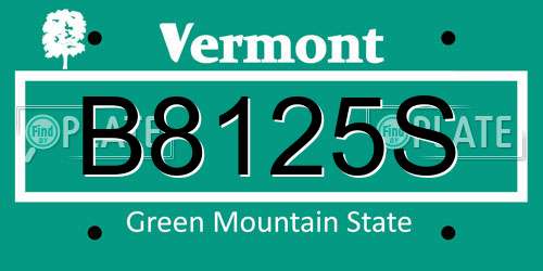 B8125S Vermont License Plate