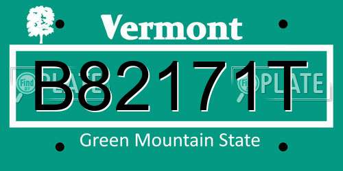 B82171T Vermont License Plate