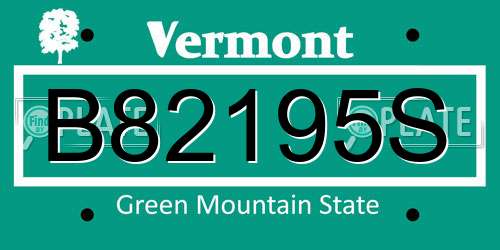 B82195S Vermont License Plate