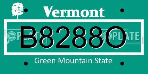 B8288O Vermont License Plate