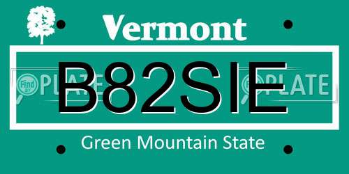 B82SIE Vermont License Plate