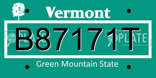 B87171T Vermont License Plate