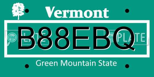 B88EBQ Vermont License Plate
