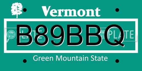 B89BBQ Vermont License Plate