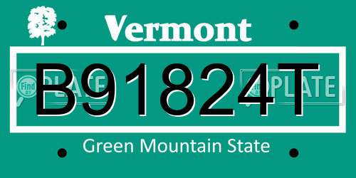 B91824T Vermont License Plate