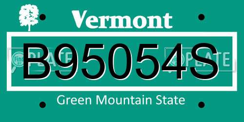 B95054S Vermont License Plate