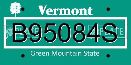 B95084S Vermont License Plate