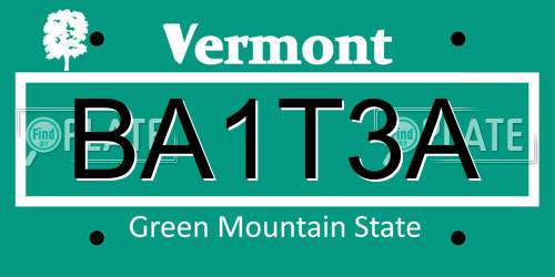 BA1T3A Vermont License Plate