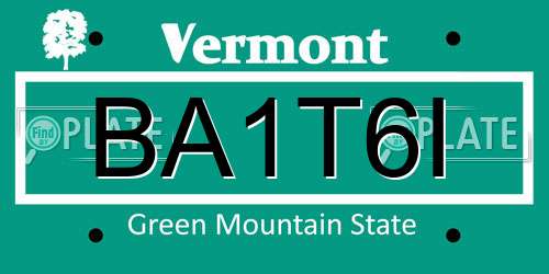BA1T6I Vermont License Plate