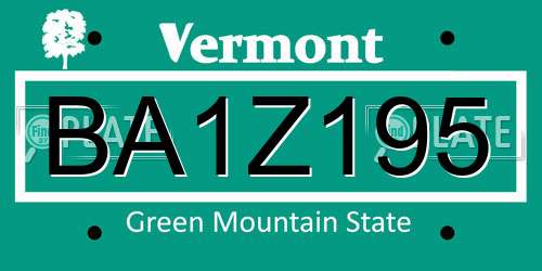 BA1Z195 Vermont License Plate