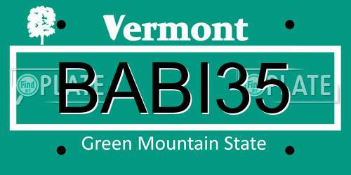BABI35 Vermont License Plate