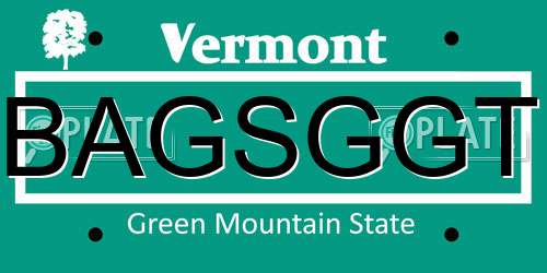 BAGSGGT Vermont License Plate