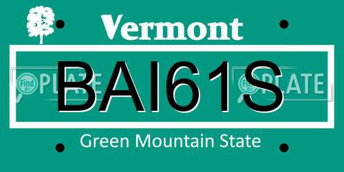 BAI61S Vermont License Plate
