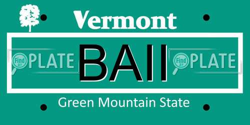BAII Vermont License Plate