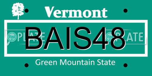 BAIS48 Vermont License Plate