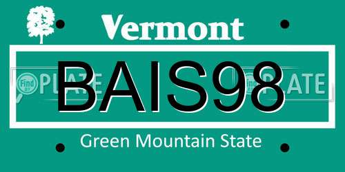 BAIS98 Vermont License Plate