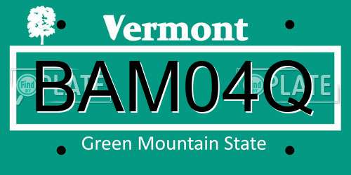 BAM04Q Vermont License Plate