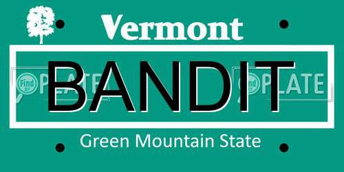 BANDIT Vermont License Plate