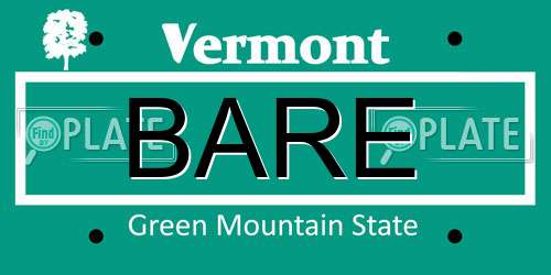 BARE Vermont License Plate