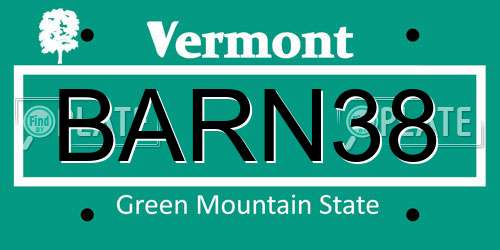 BARN38 Vermont License Plate