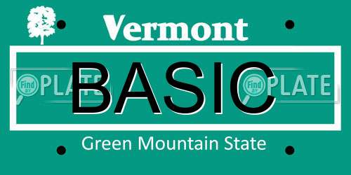 BASIC Vermont License Plate